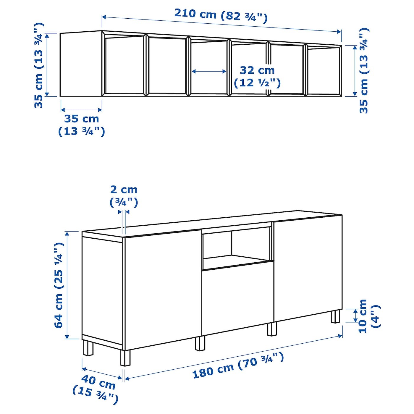 BESTÅ / EKET Cabinet combination for TV