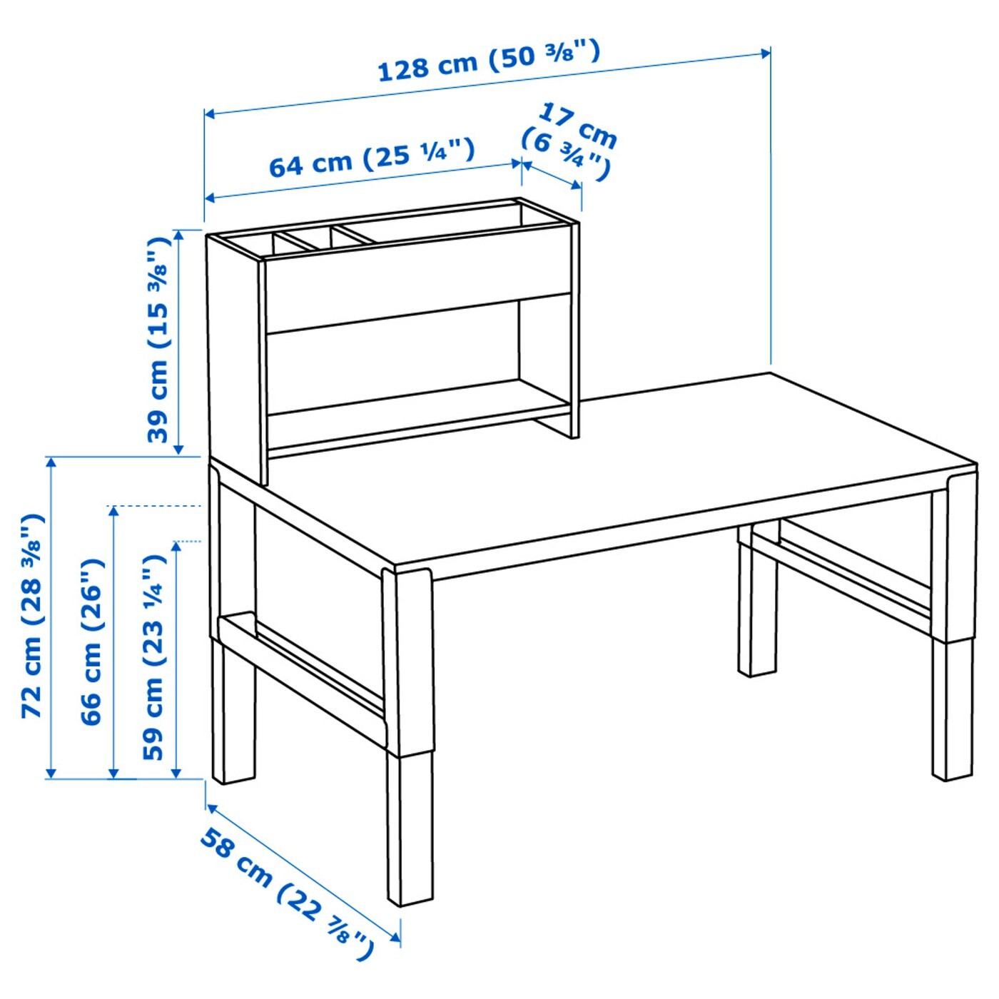 PÅHL Desk with add-on unit