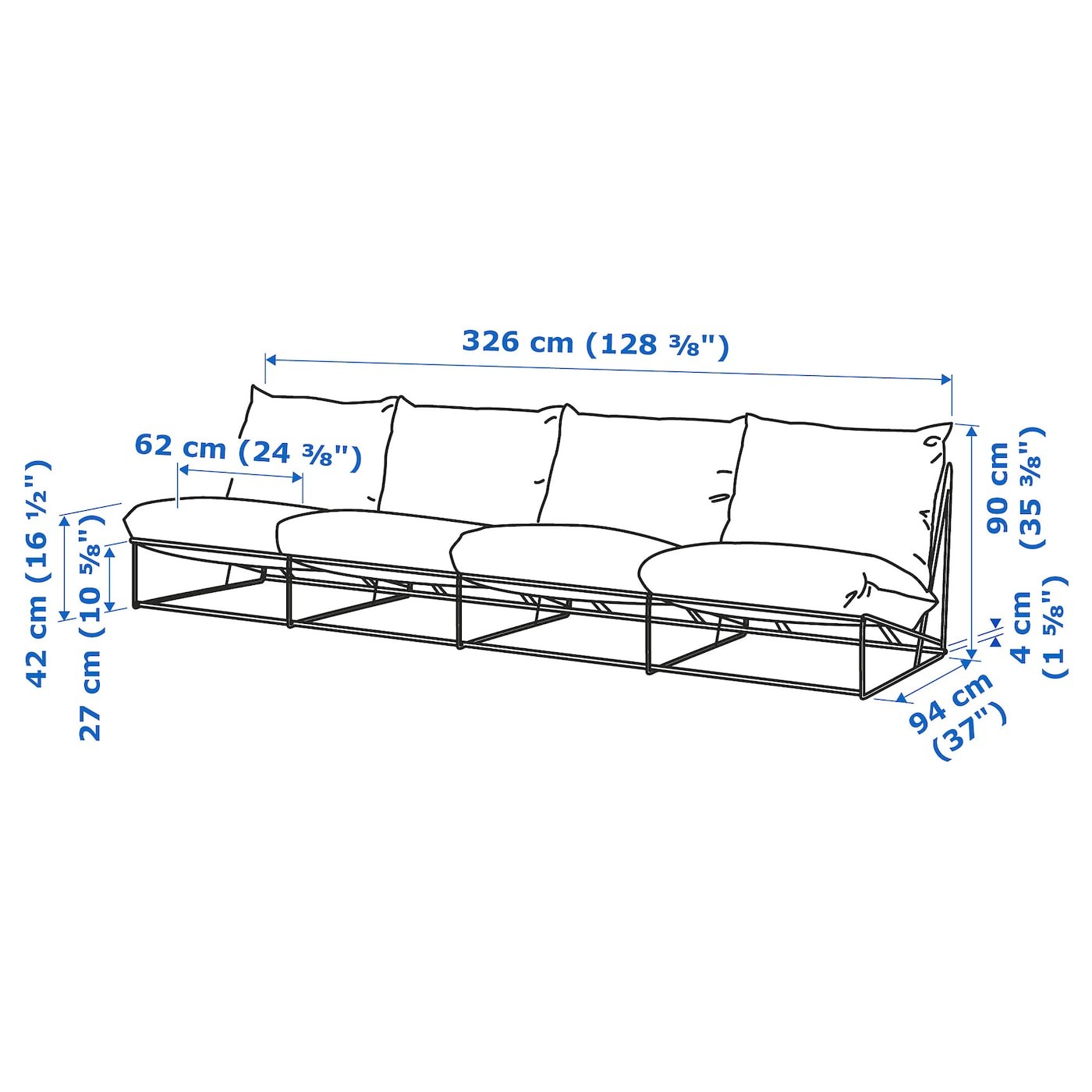 HAVSTEN 4-seat sofa, in/outdoor