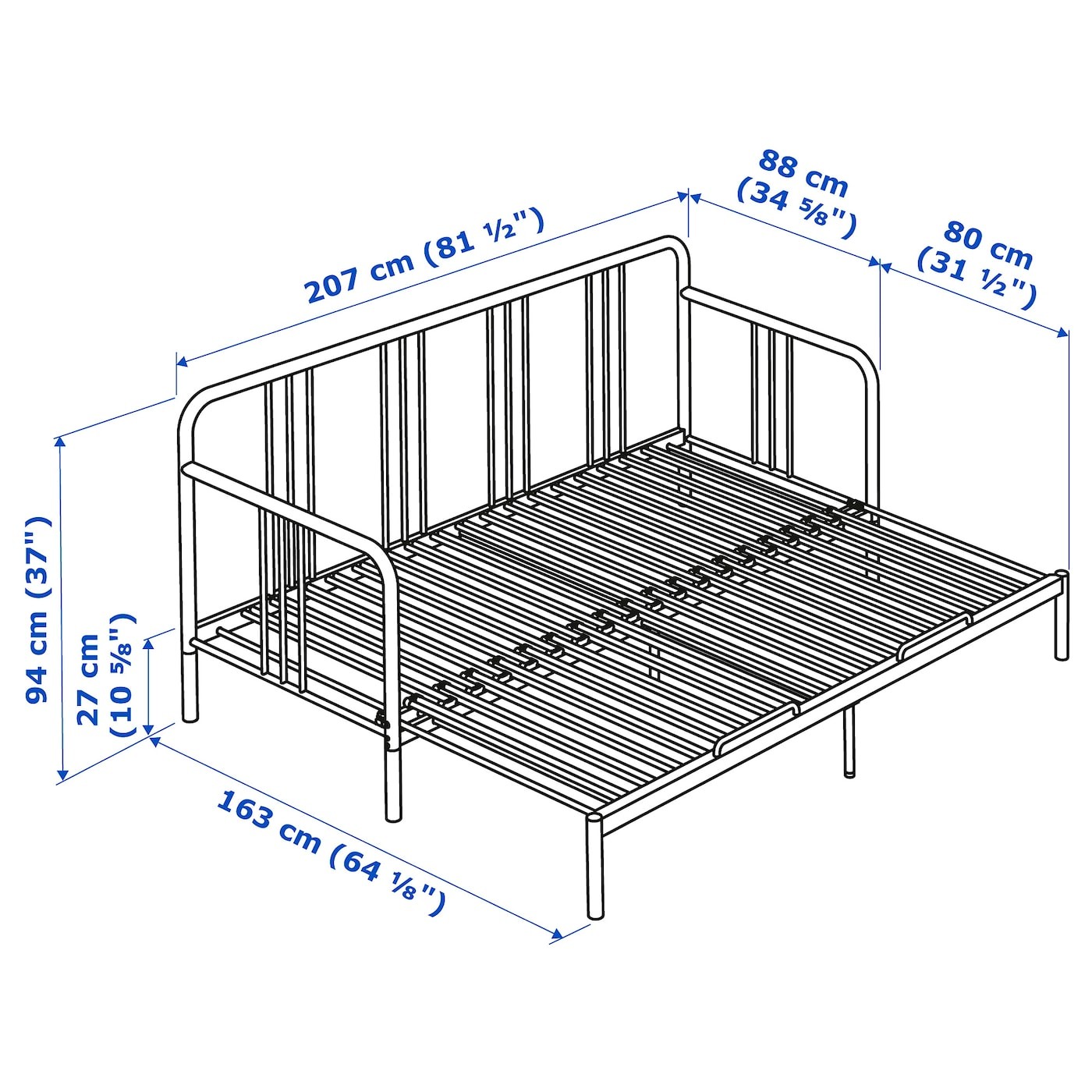 FYRESDAL Day-bed with 2 mattresses