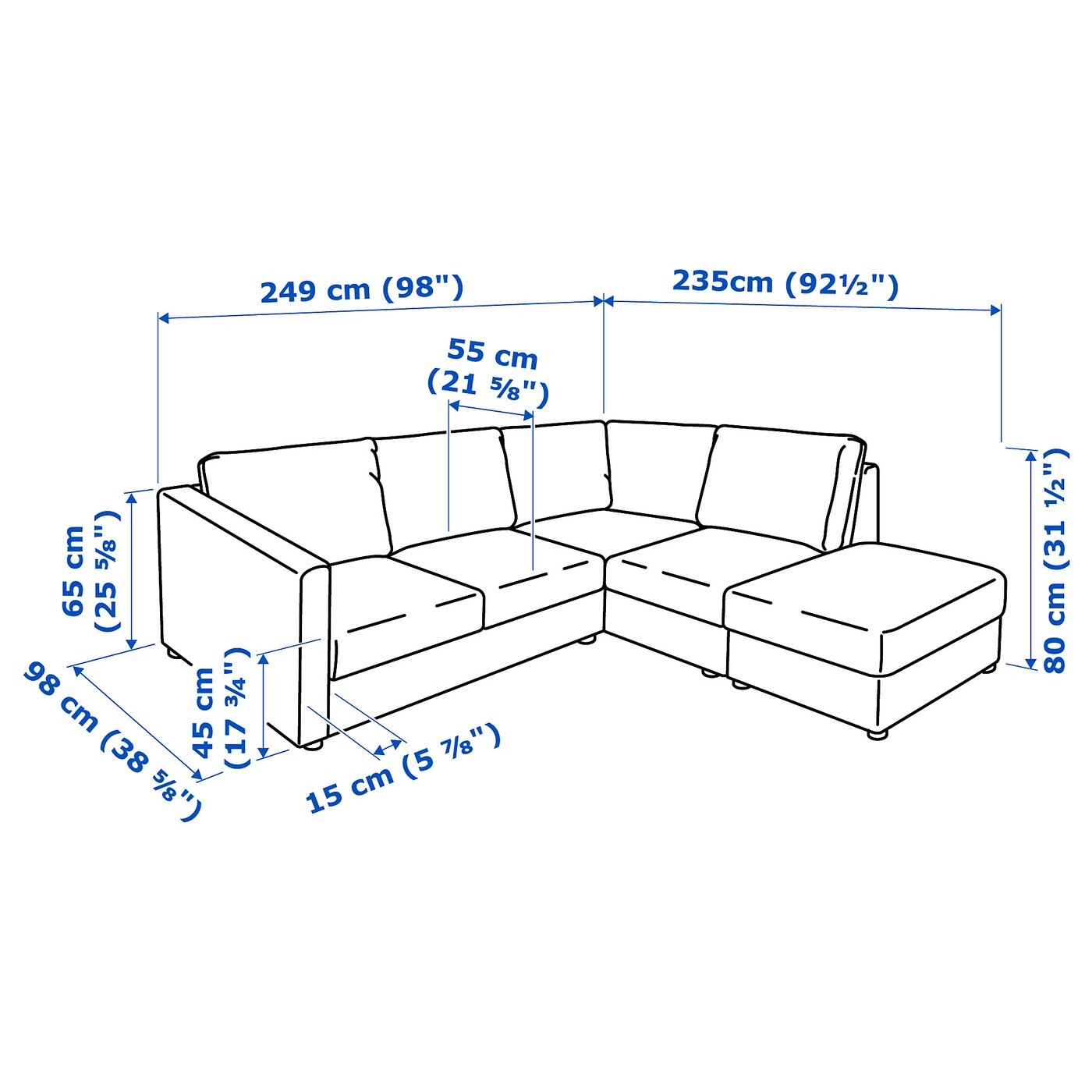 VIMLE Corner sofa, 4-seat