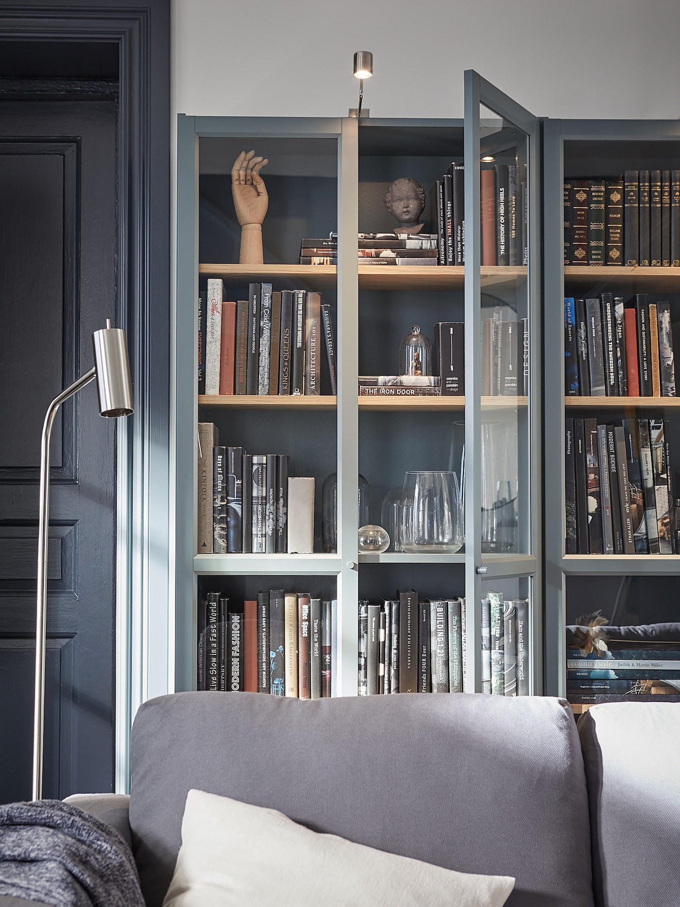 BILLY Bookcase with glass-doors