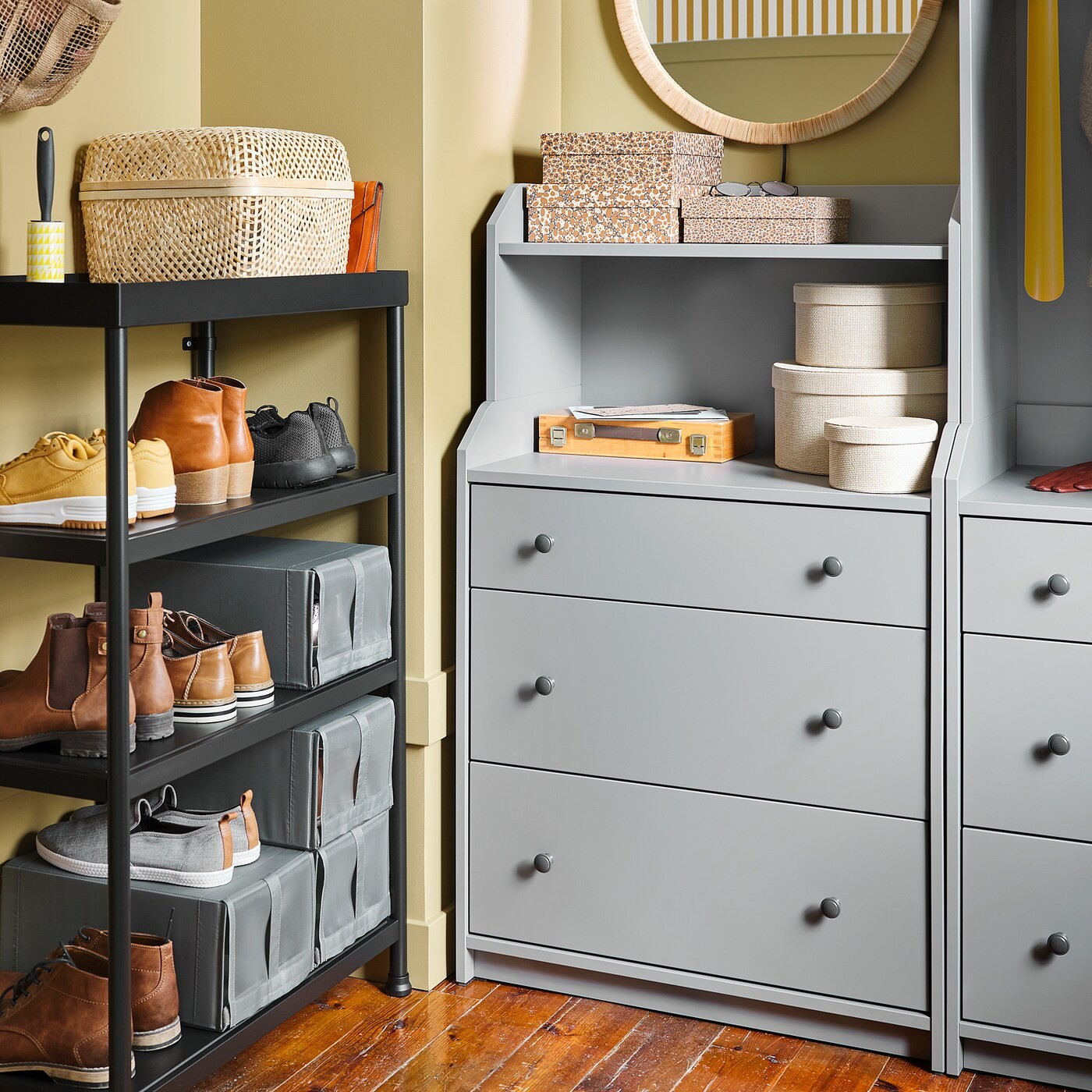 HAUGA Chest of 3 drawers with shelf