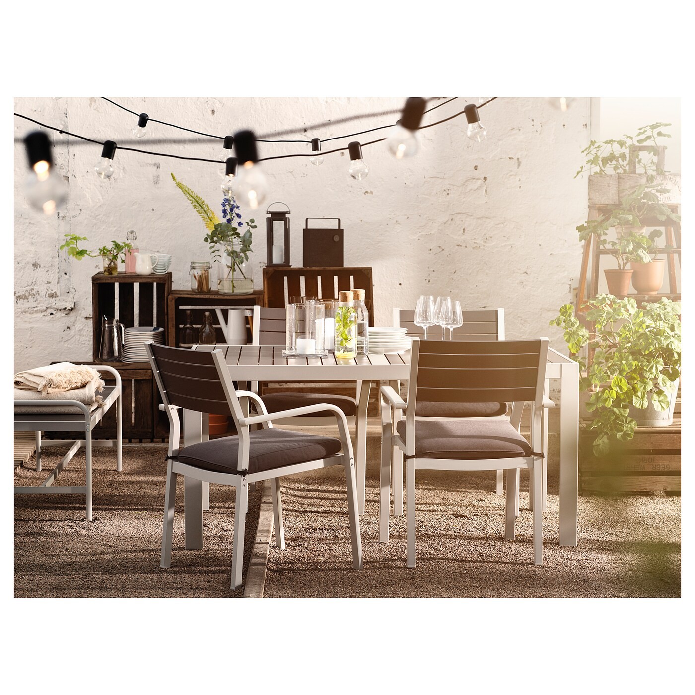 SJÄLLAND Chair with armrests, outdoor