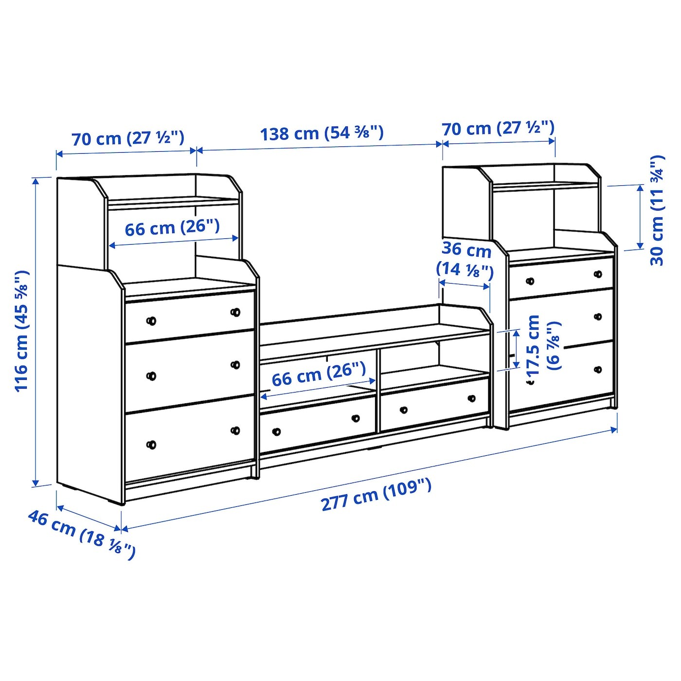 HAUGA TV/storage combination