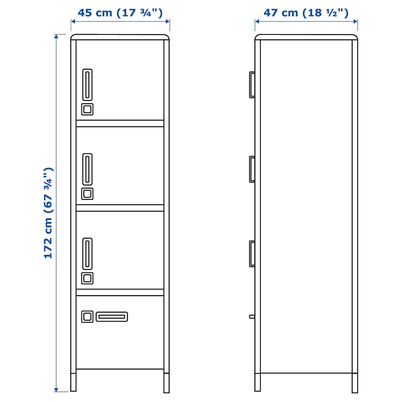 IDÅSEN High cabinet with drawer and doors