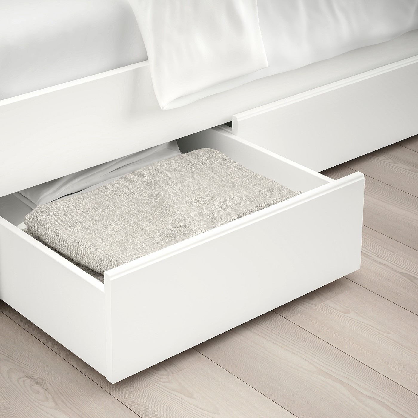 SONGESAND Bed frame with 4 storage boxes