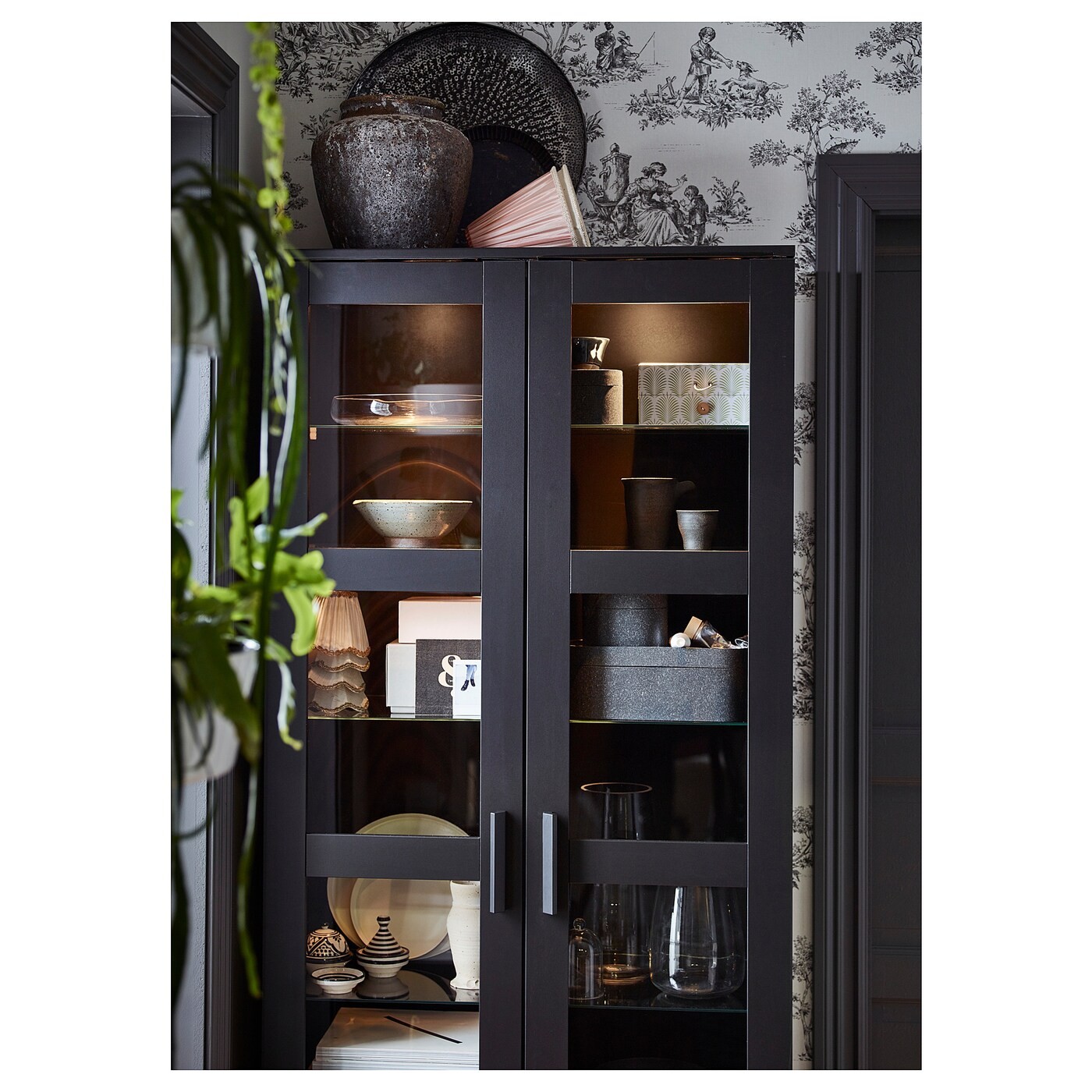 BRIMNES Glass-door cabinet