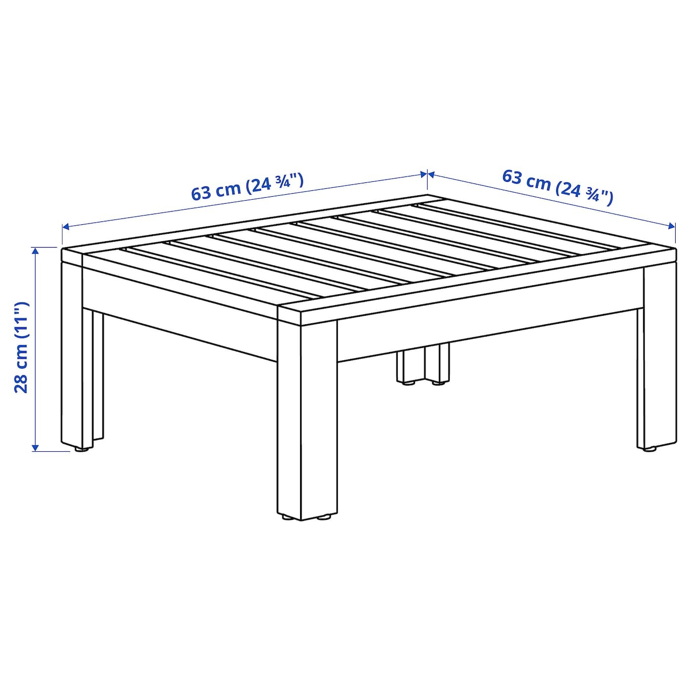 ÄPPLARÖ Table/stool section, outdoor