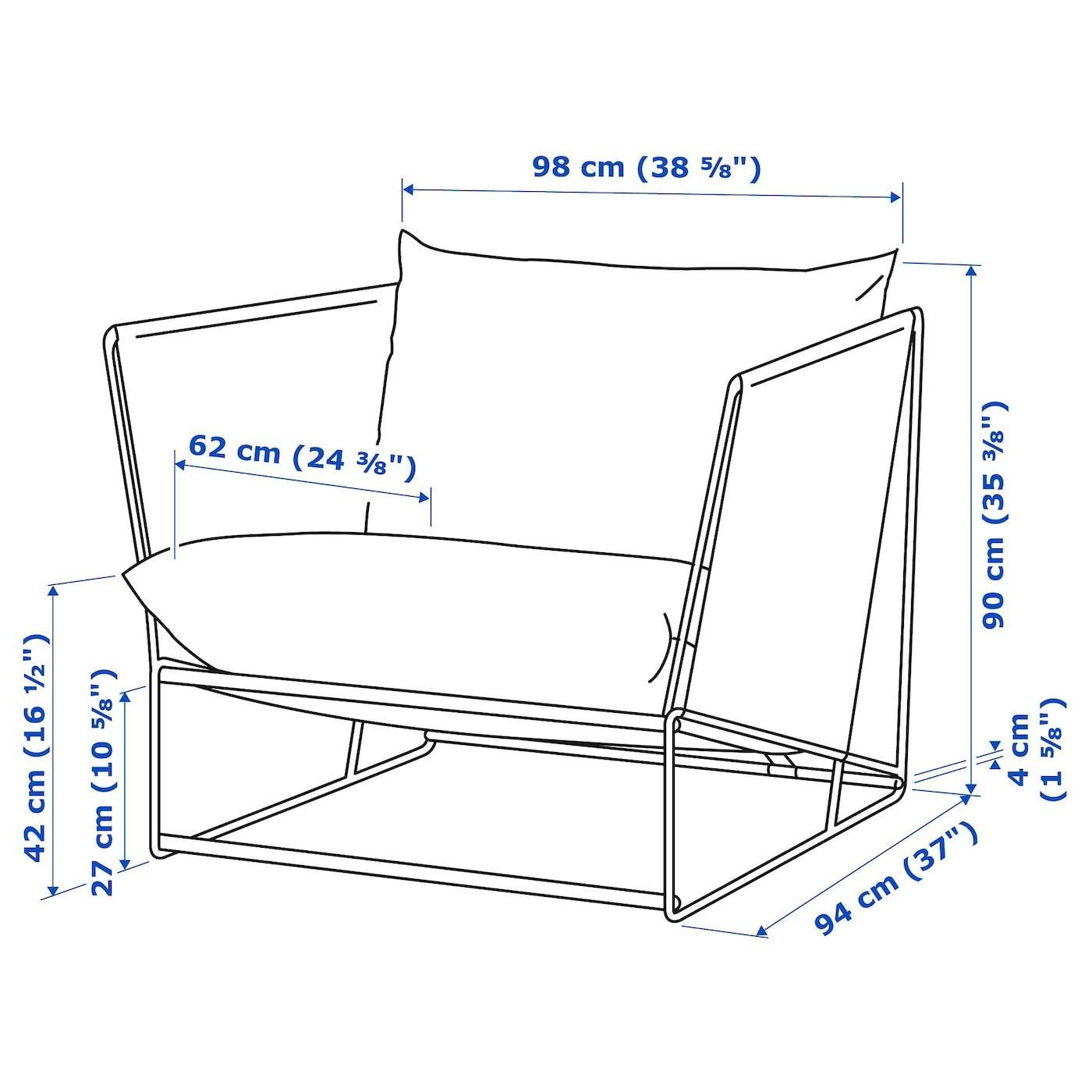 HAVSTEN Armchair, in/outdoor