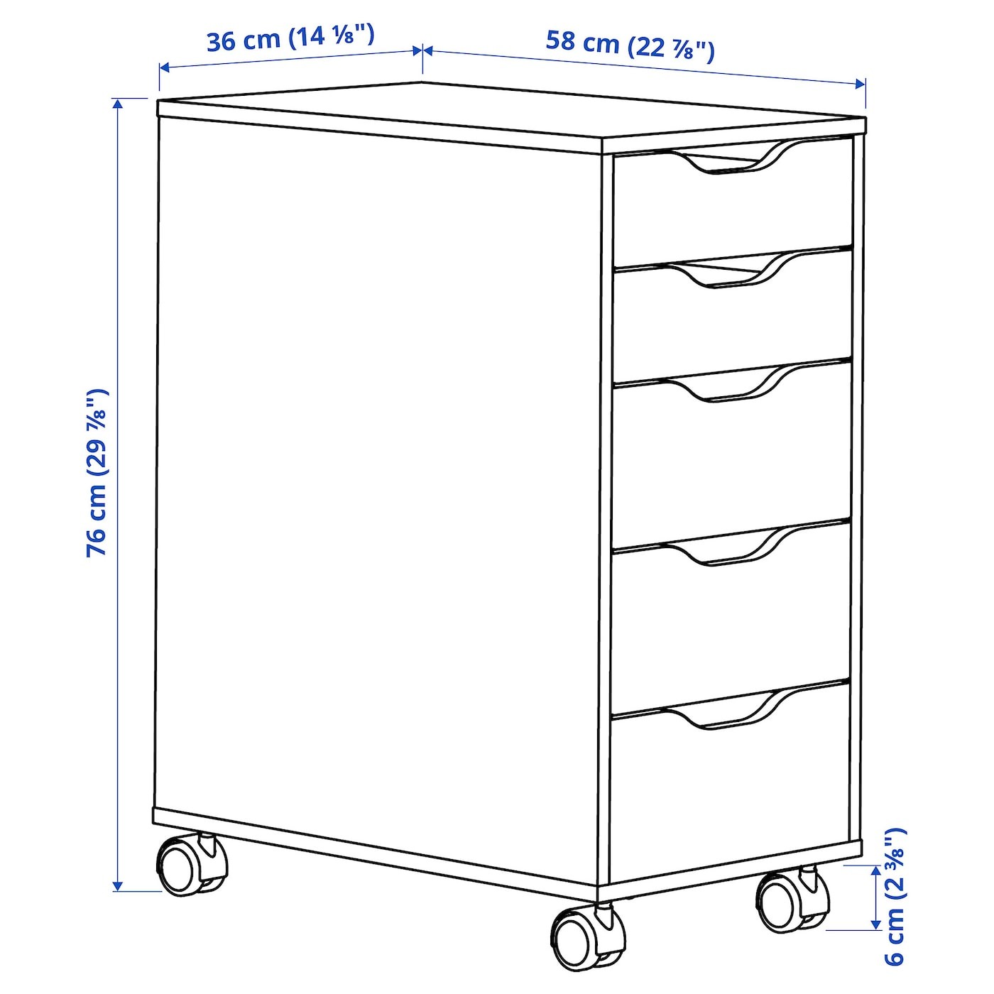 ALEX Drawer unit on castors