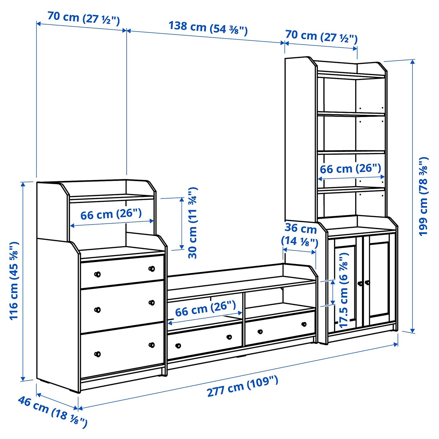 HAUGA TV/storage combination