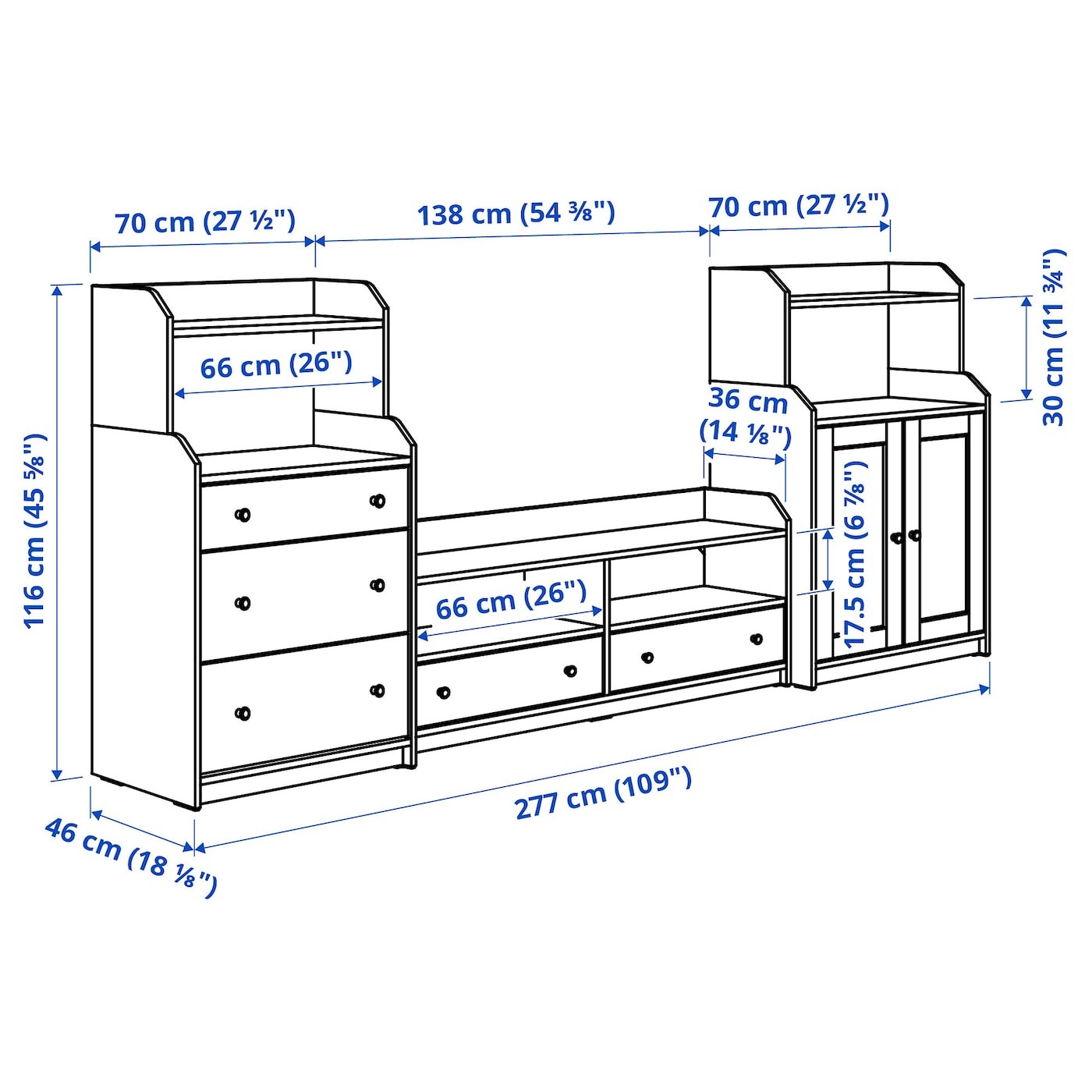 HAUGA TV/storage combination