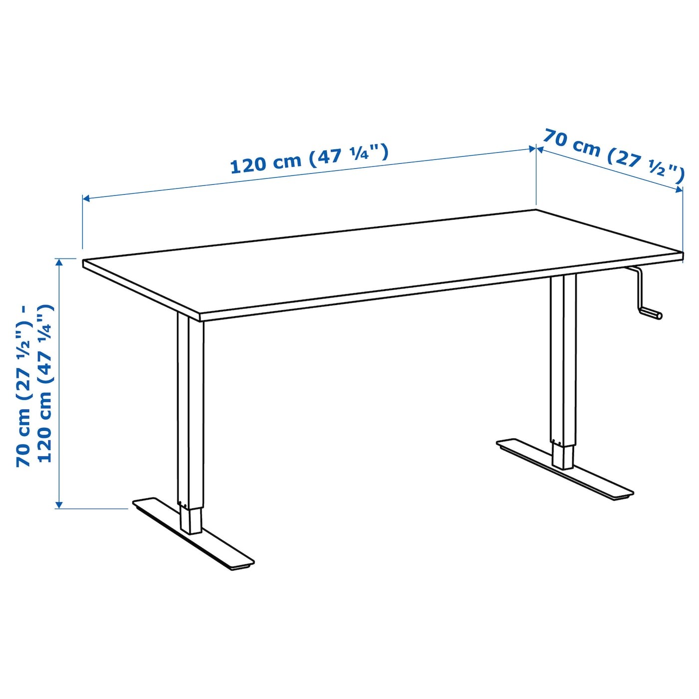 SKARSTA / TROTTEN Desk sit/stand