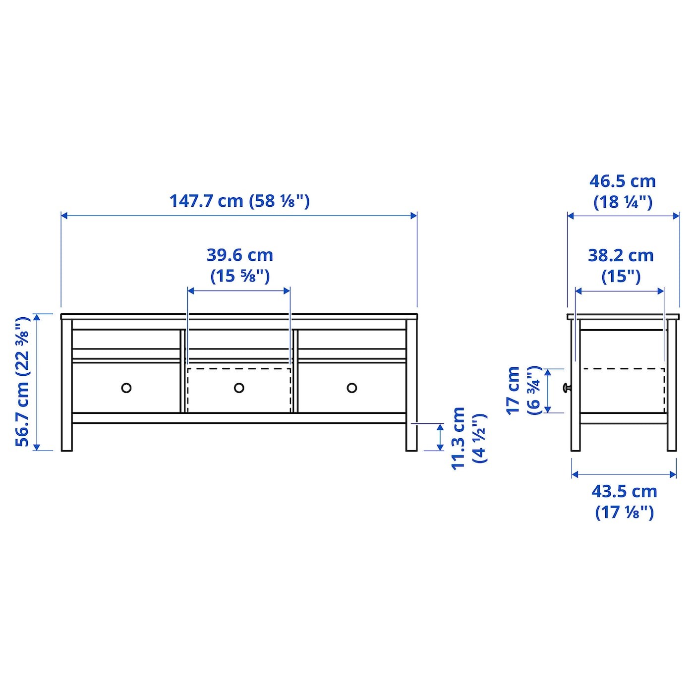 HEMNES طاولة تلفزيون