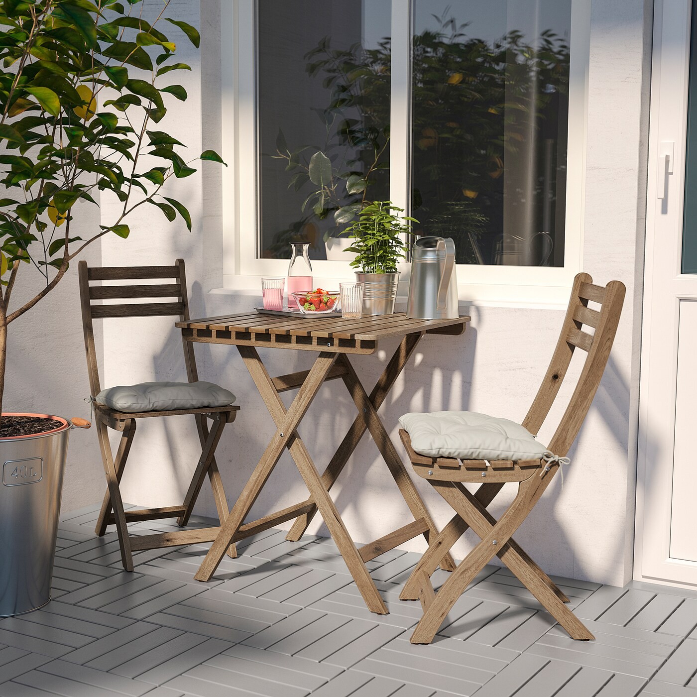 ASKHOLMEN Table+2 chairs, outdoor