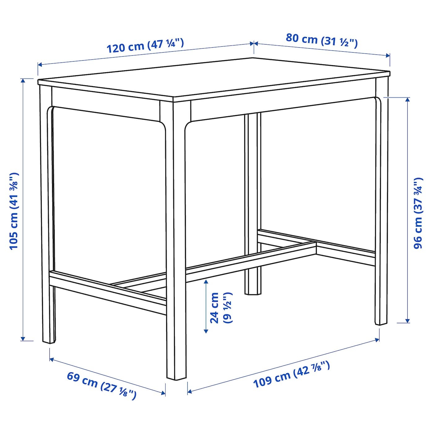 EKEDALEN / EKEDALEN Bar table and 4 bar stools