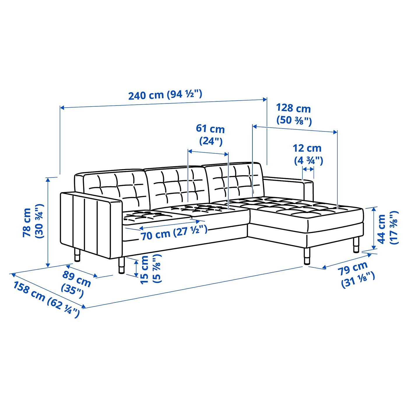 LANDSKRONA 3-seat sofa