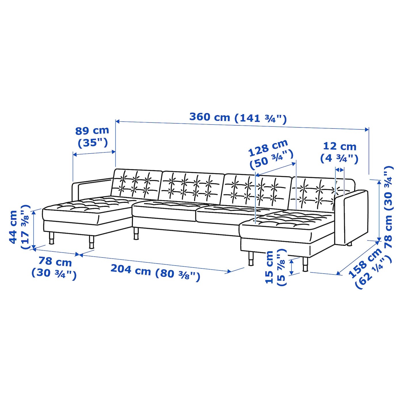 LANDSKRONA 5-seat sofa