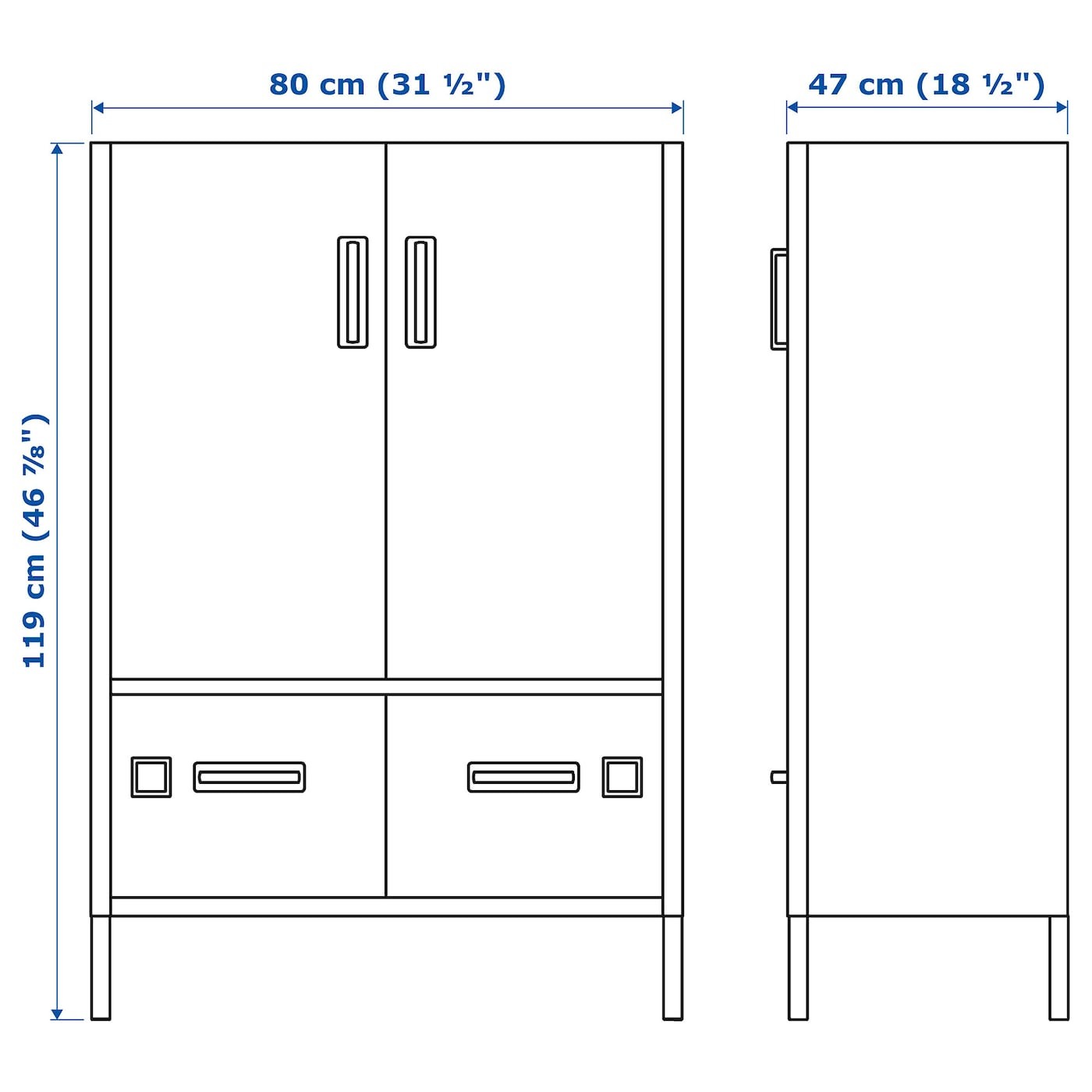 IDÅSEN Cabinet with doors and drawers