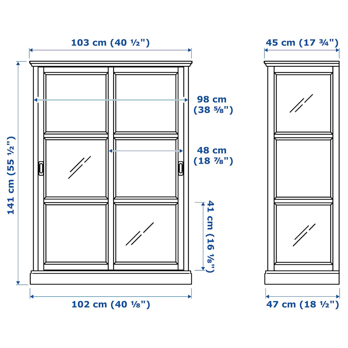 MALSJÖ Glass-door cabinet