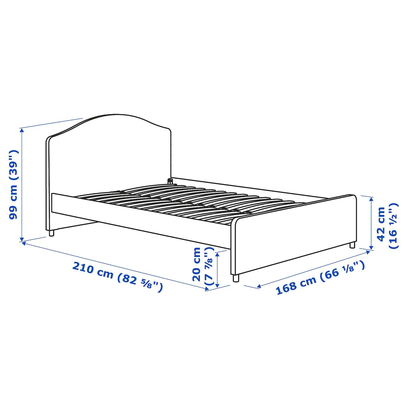 HAUGA Upholstered bed frame