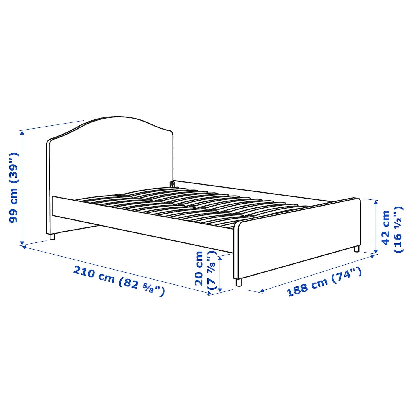 HAUGA Upholstered bed frame