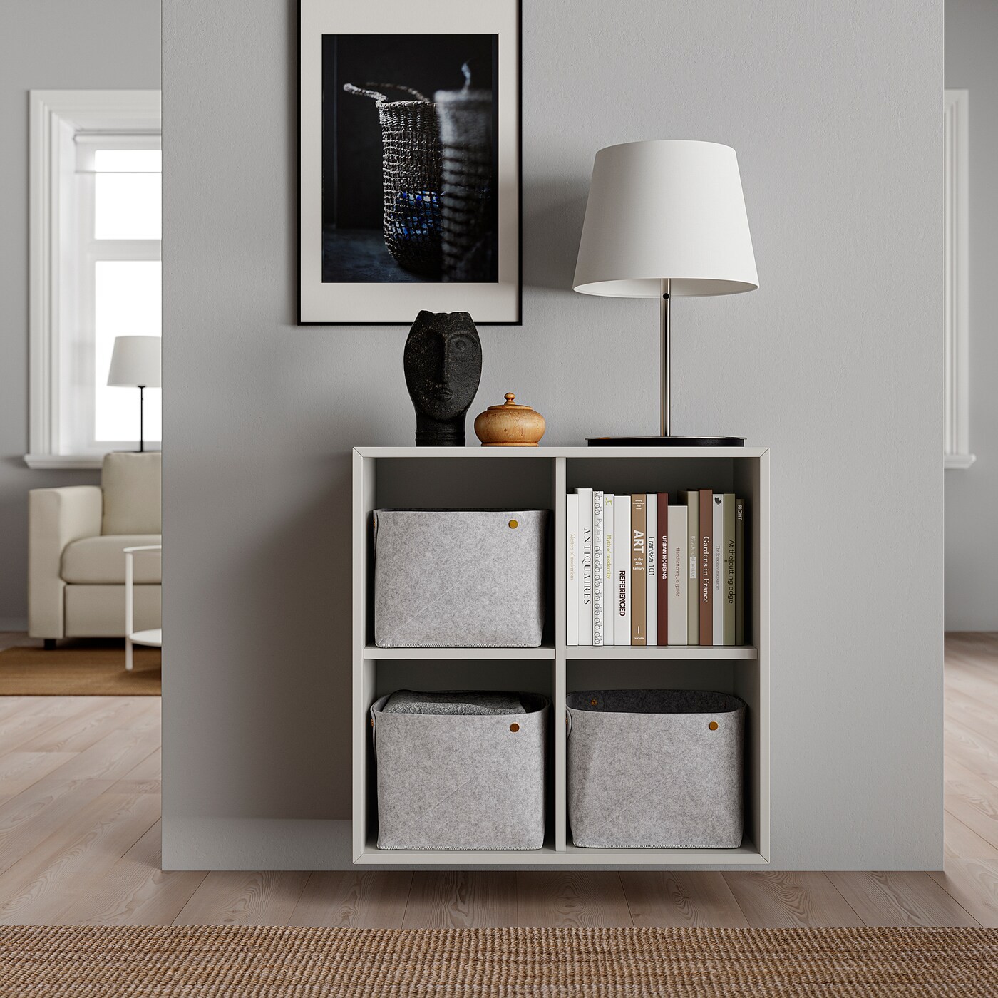 EKET Wall-mounted shelving unit w 4 comp