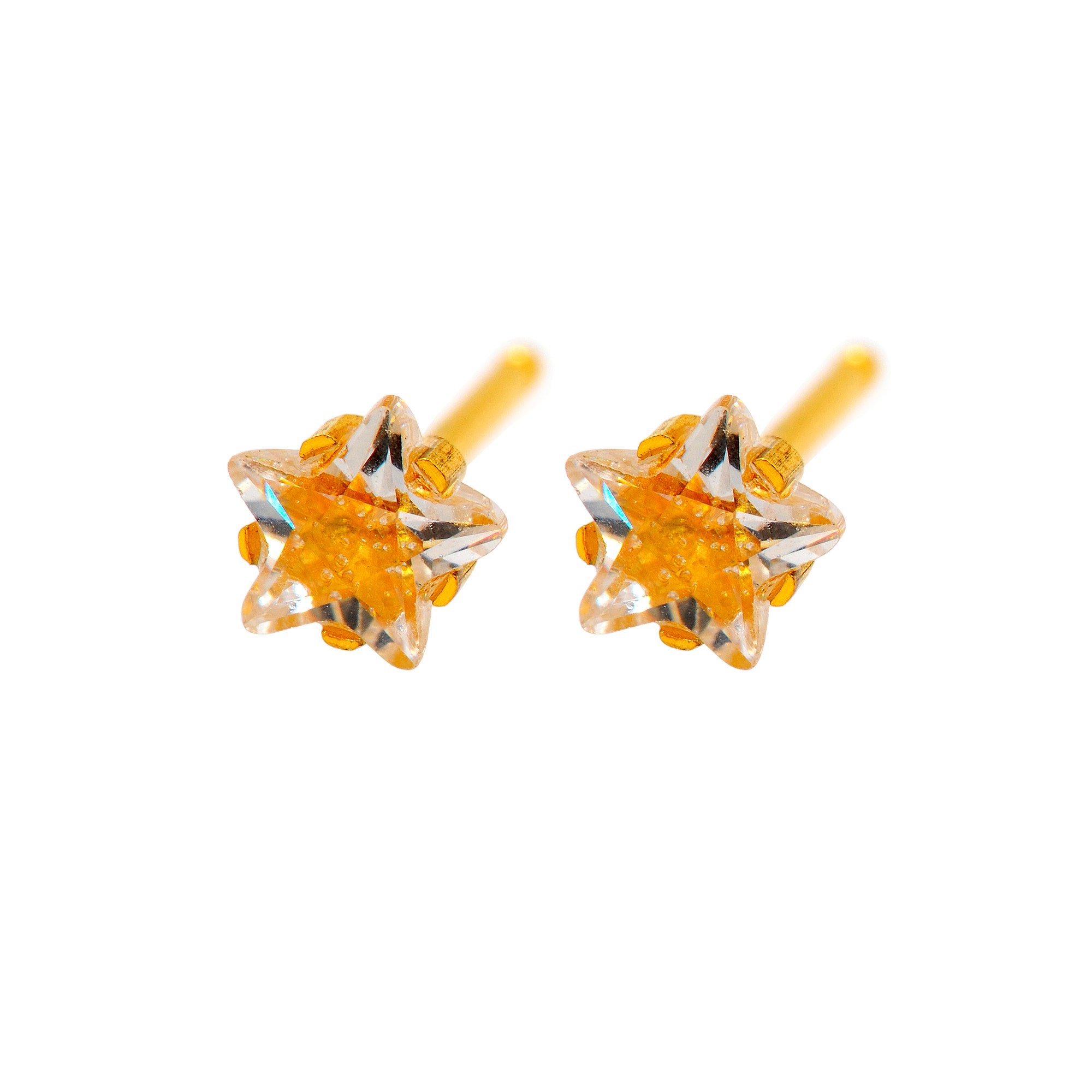 Caflon Fashion Sense Gold Plated Cubic Zirconia Star Earring| 5 Mm