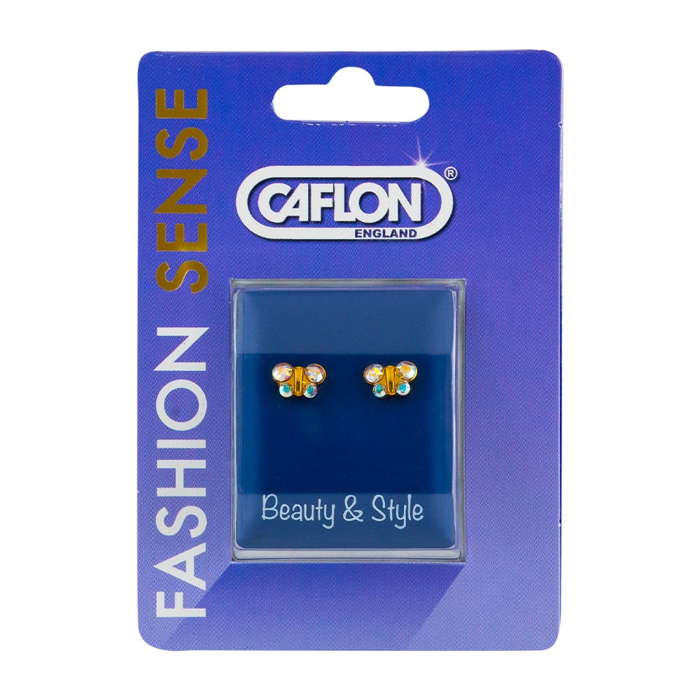 Caflon Fashion Sense Gold Plated Butterfly Rock Crystal Earring| 1Pc