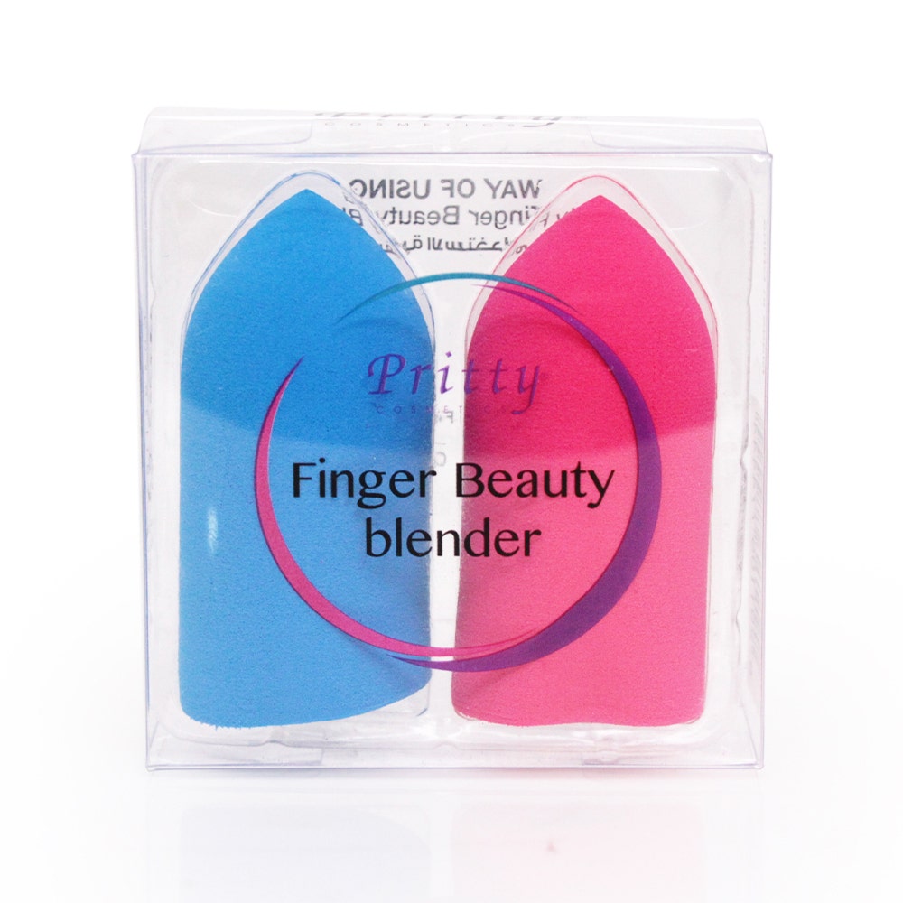 Pritty Finger Beauty Blender Pink + Blue