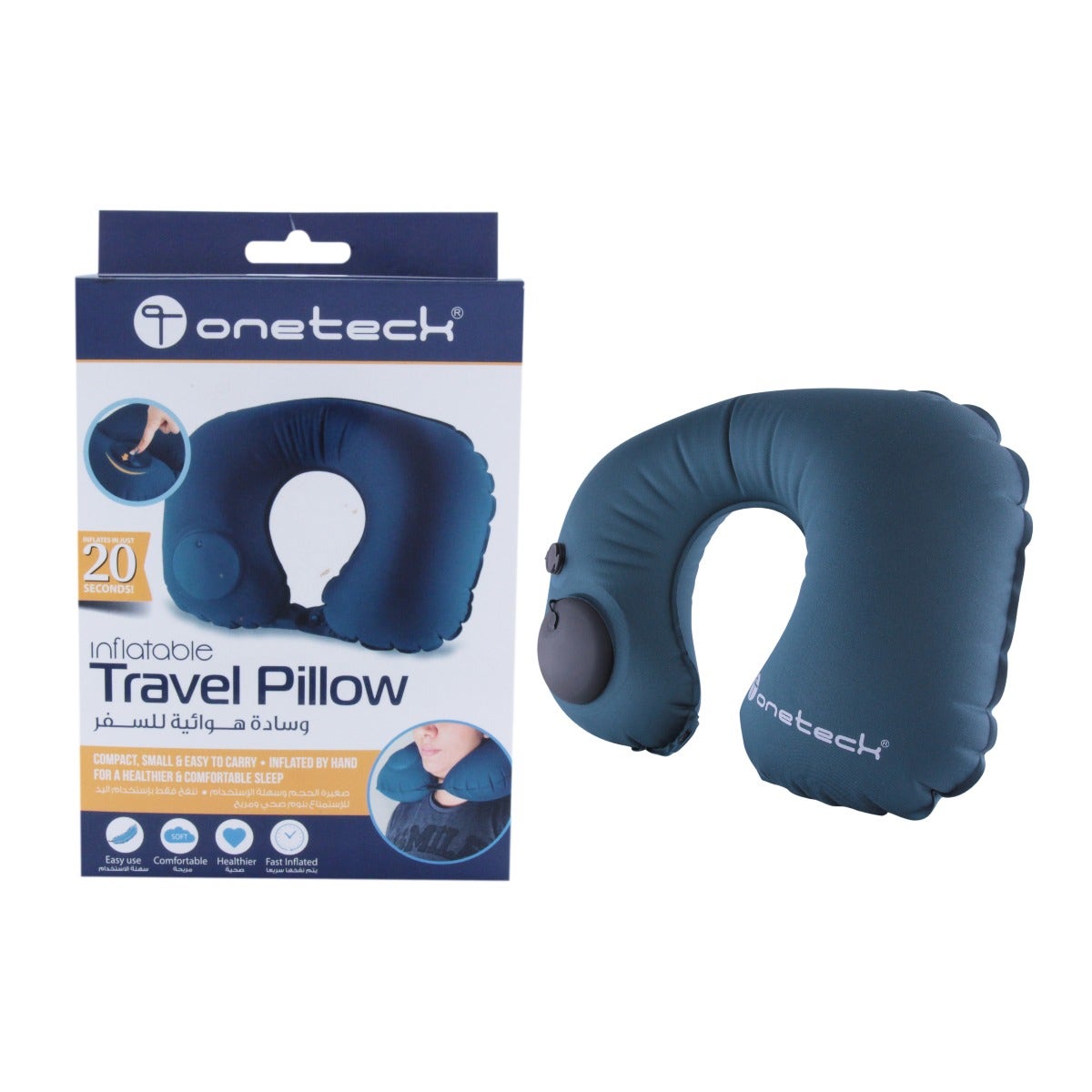Onetech Travel Pillow - Blue / Grey