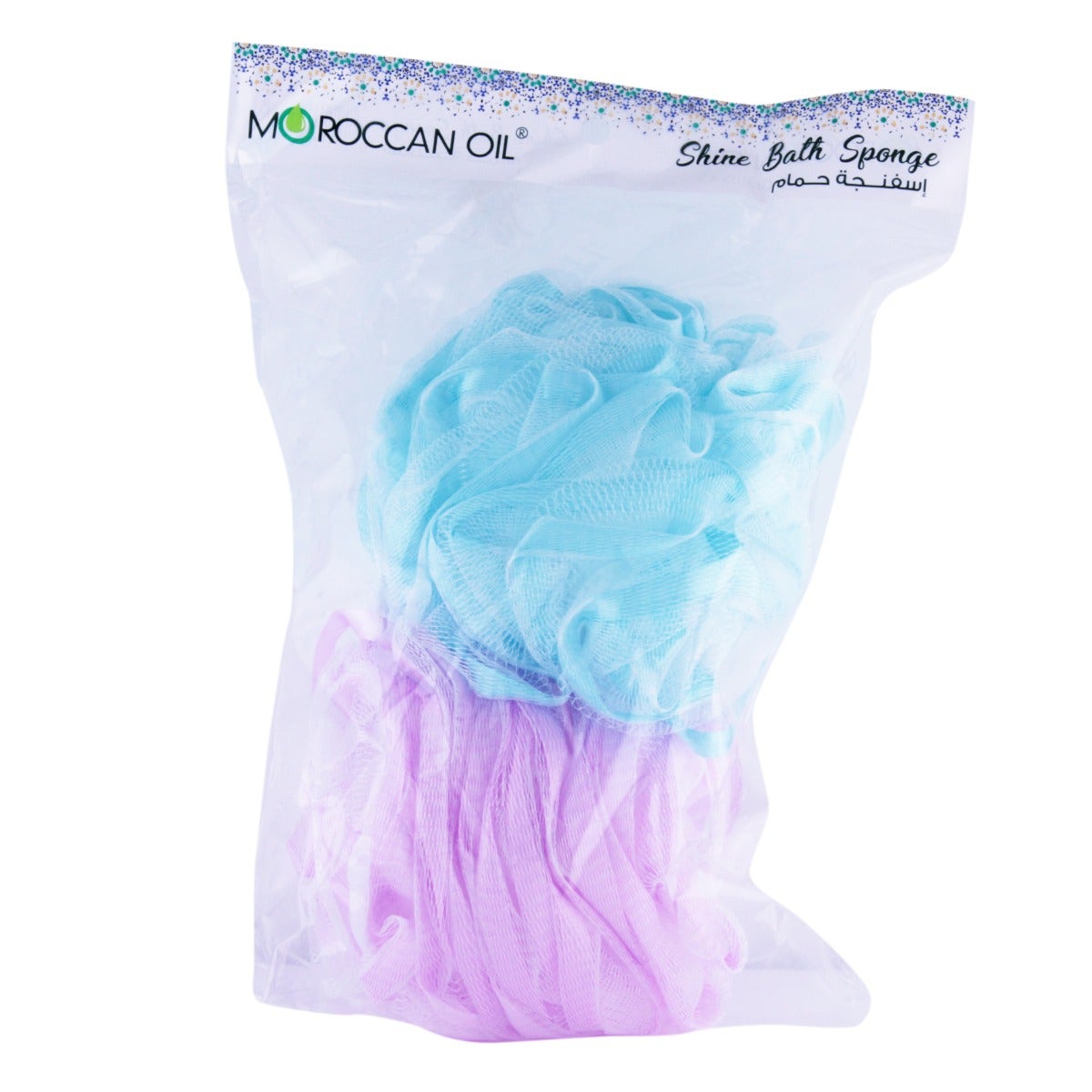 Moroccan Oil Bath Sponge (Blue &amp; Violet) 2 In 1