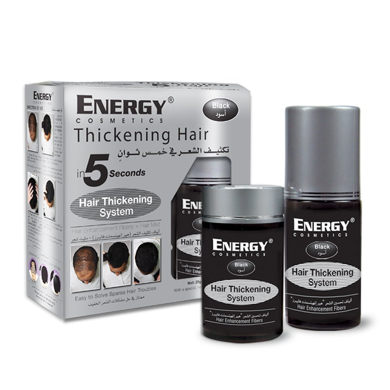 Energy Cosmetics Hair Thickening System | Black - 1 Kit