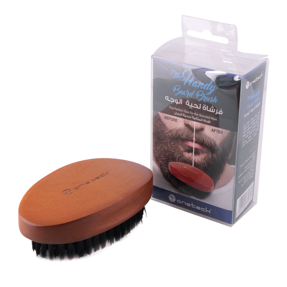 Onetech Brown Nylon Bristle Beard Brush