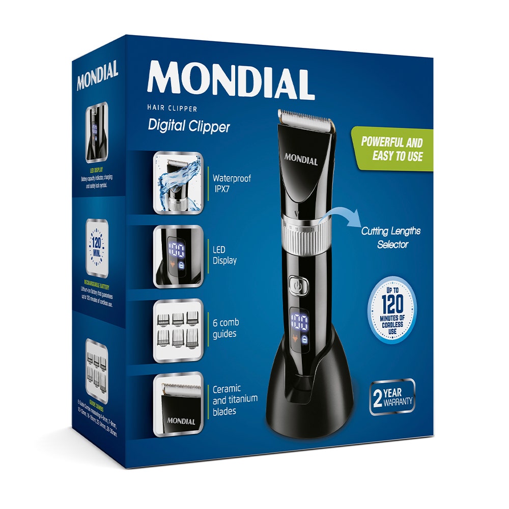 Mondial Hair &amp; Beard Clipper Led Cr-07