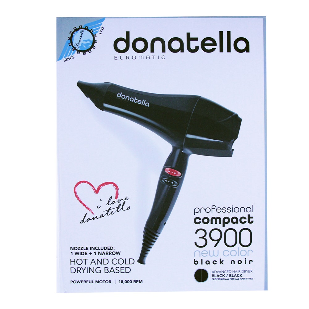 Nuova Donatella Hair Dryer 3900 Uk Plug| Black