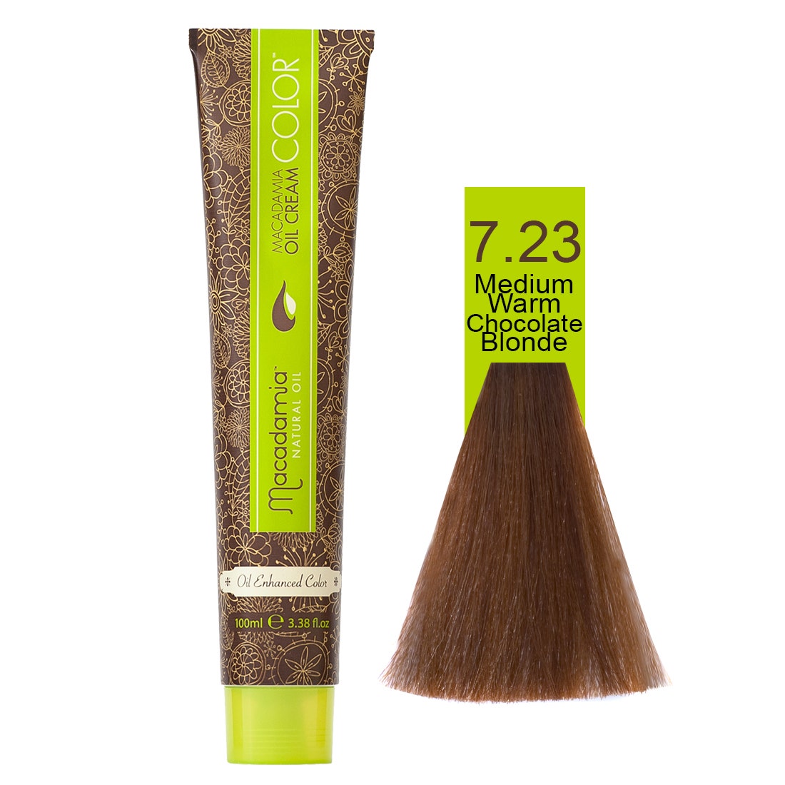 Macadamia Natural Color 7.23 | Medium Warm Chocolate Blonde- 100 Ml