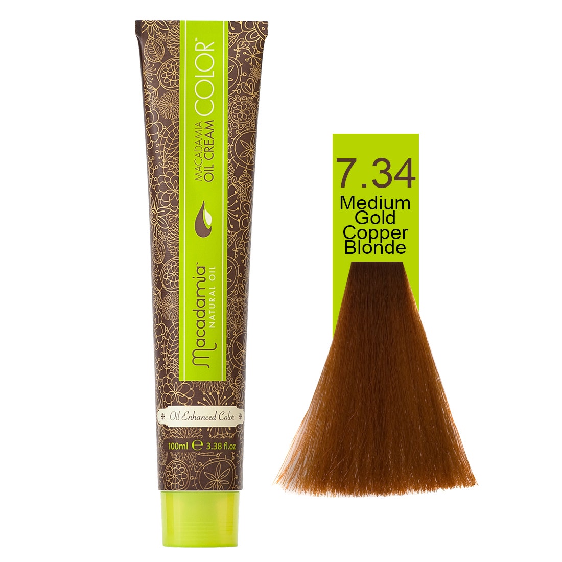 Macadamia Natural Color 7.34 | Medium Gold Copper Blonde- 100 Ml