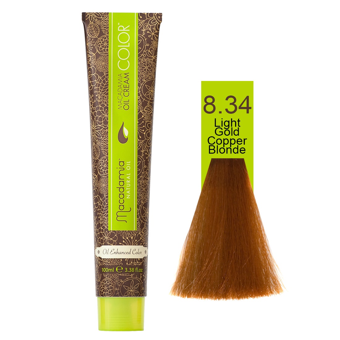 Macadamia Natural Color 8.34 | Light Gold Copper Blonde- 100 Ml