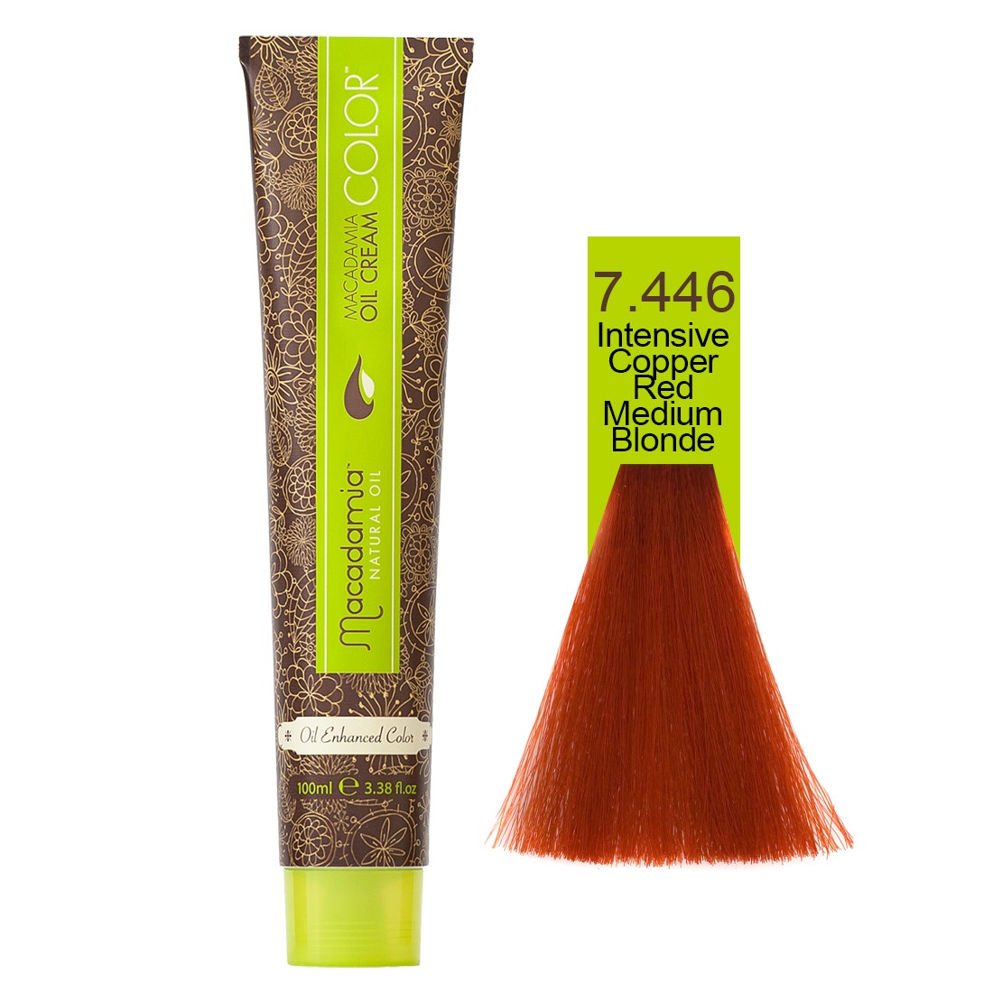 Macadamia Natural Color 7.446 | Intensive Copper Red Medium Blonde - 100 Ml