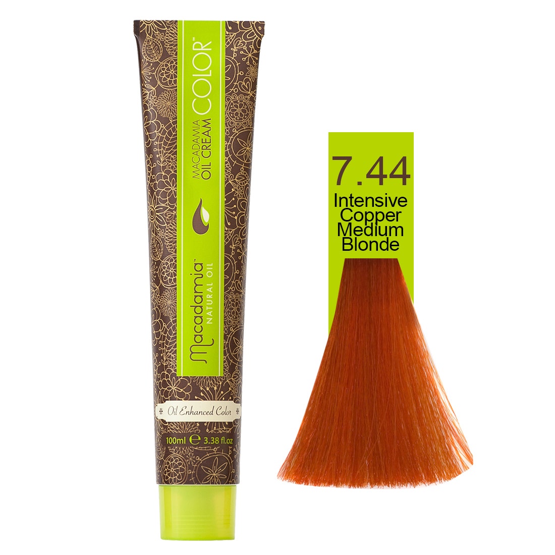 Macadamia Natural Color 7.44 | Intensive Copper Medium Blonde- 100 Ml