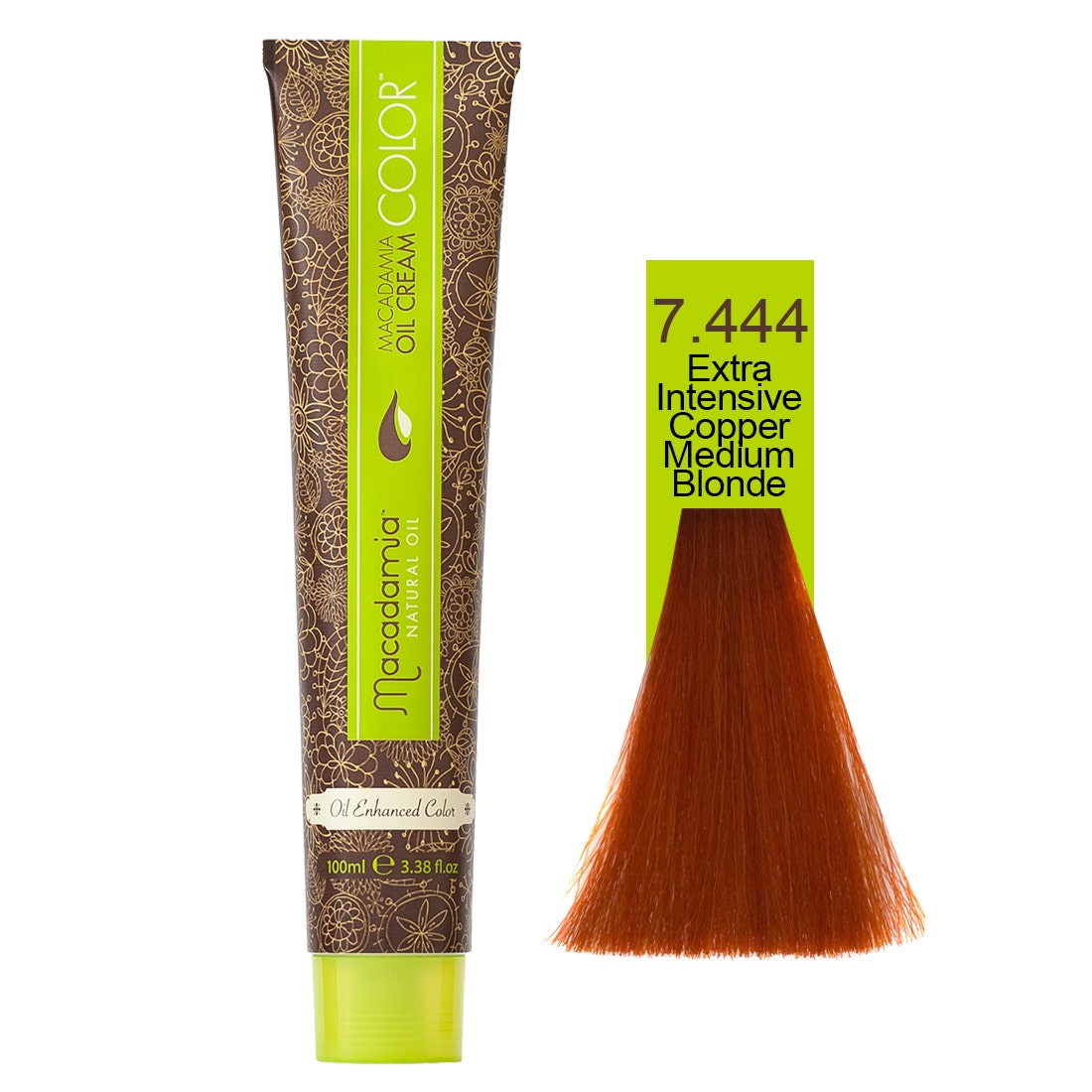 Macadamia Natural Color 7.444 | Extra Intensive Copper Medium Blonde- 100 Ml