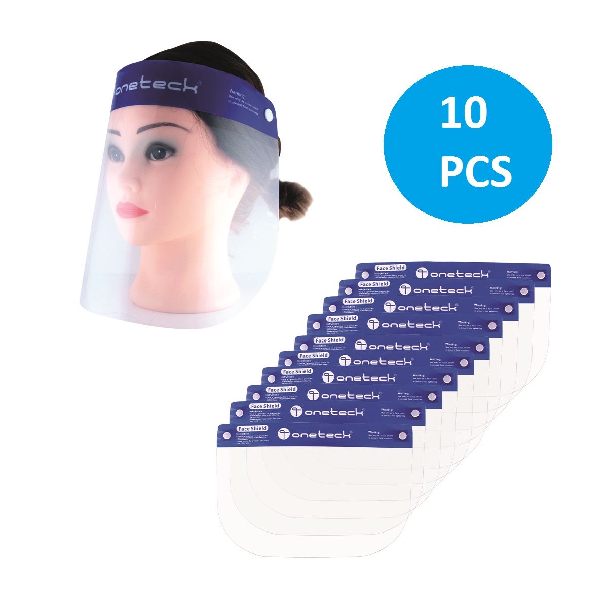 Onetech Face And Eye Protective Shield Pack | 1X10 Pcs