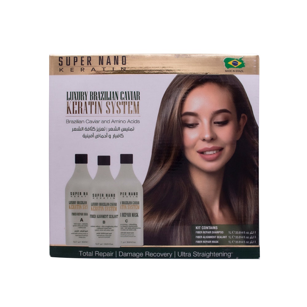 Super Nano Keratin Luxury Caviar Brazilian Kera Kit | 3x1 Ltr