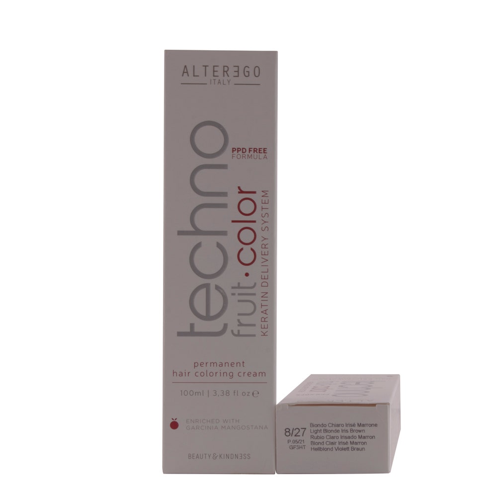 Alter Ego Technofruit hair color | Light Blonde Iris Brown 8/27 - 100 Ml