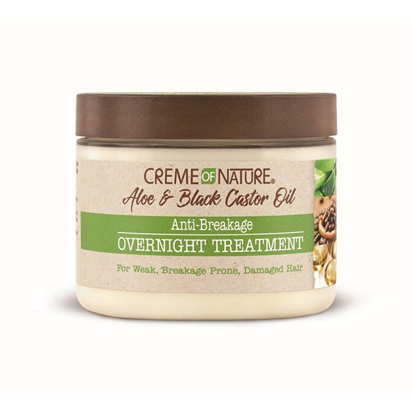 Creme Of Nature Aloe Black Castor Oil Anti Breakage Overnight treatment | 4.76 Oz