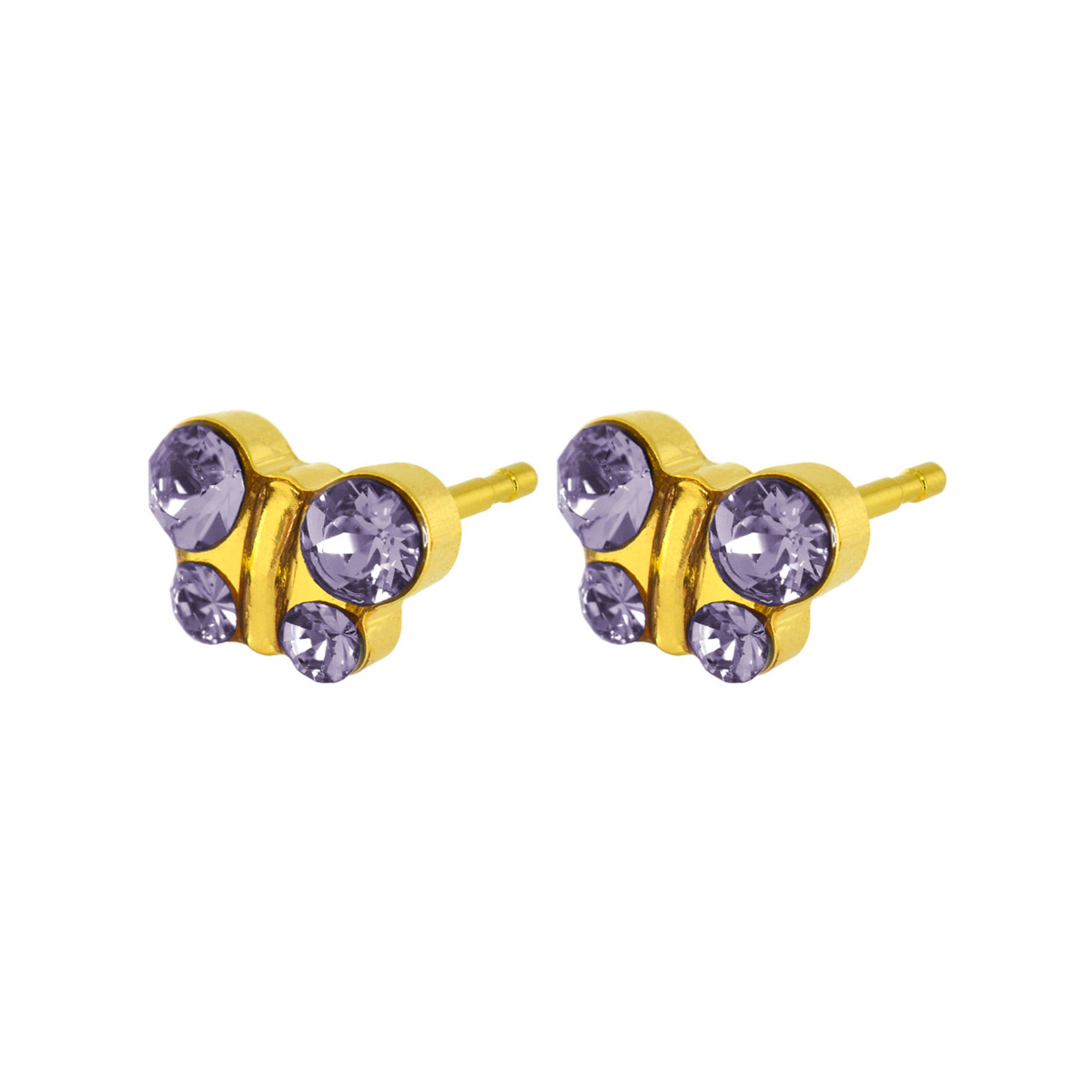 Caflon Fashion Sense Gold Plated Butterfly Tanzanite Earring| 1Pc