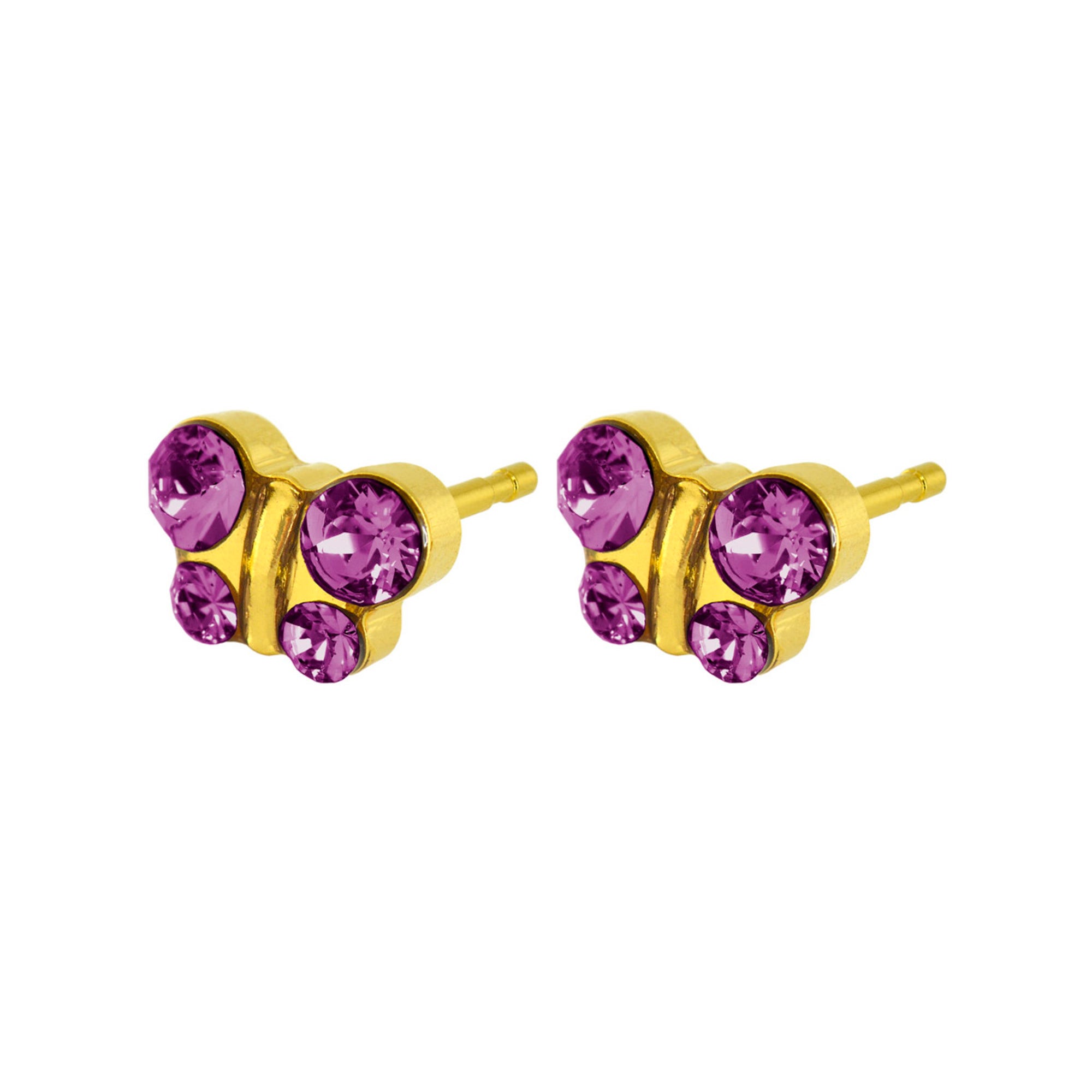 Caflon Fashion Sense Gold Plated Butterfly Fuschia Earring| 1Pc