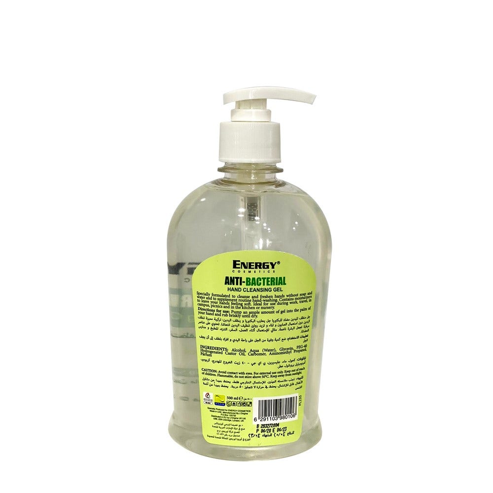 Energy Cosmetics Anti-Bacterial Hand Sanitizing Gel | 500 Ml